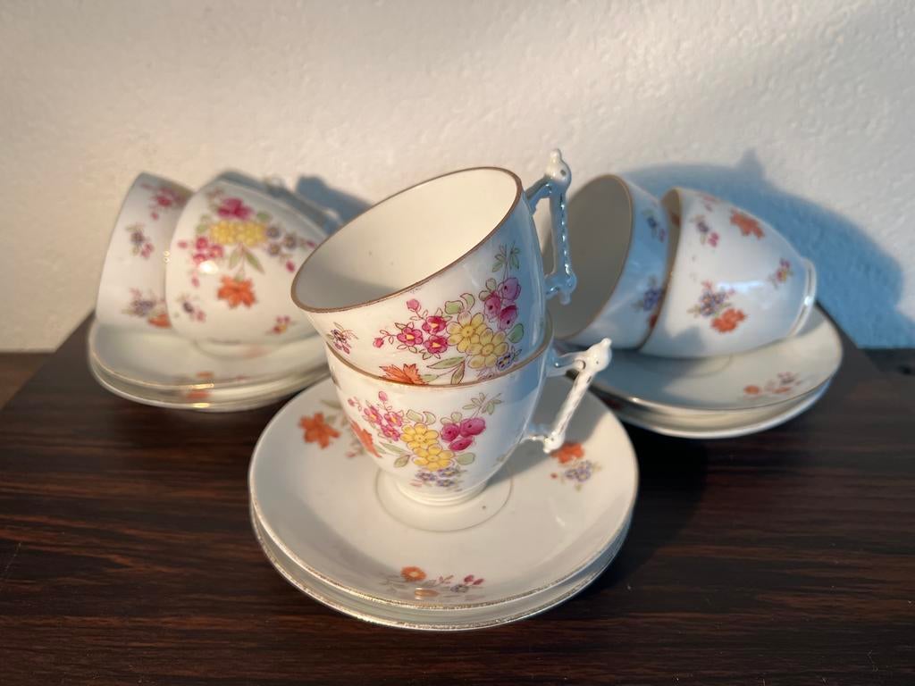 Unieke Antieke KPM Berlijn Set (6st) - Handgeschilderd - 19e, Antiek en Kunst, Ophalen of Verzenden