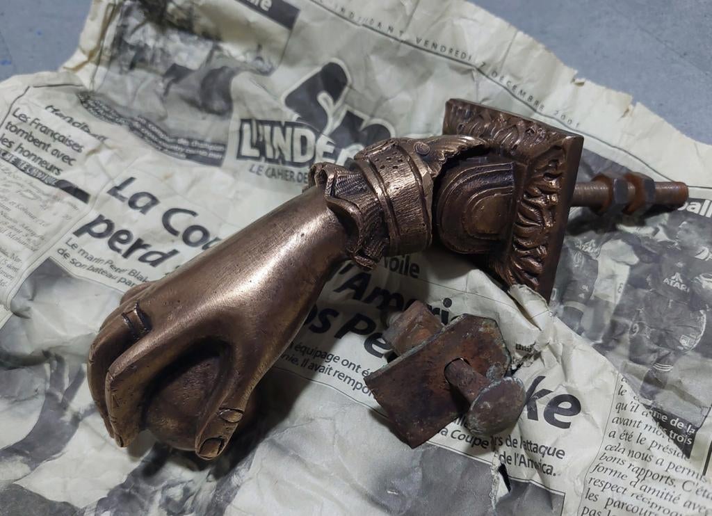 Antieke Franse deurklopper hand, Ophalen of Verzenden