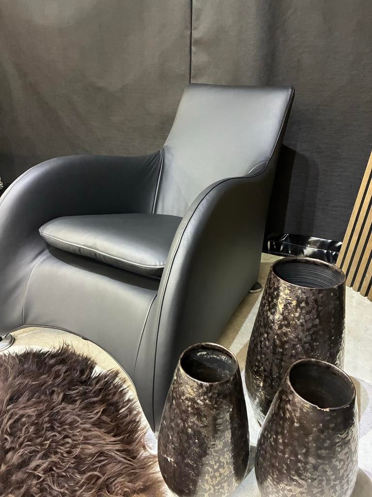 Montis fauteuil, zwart leer, nieuw leer, Ophalen, ., Leer, Zo goed als nieuw