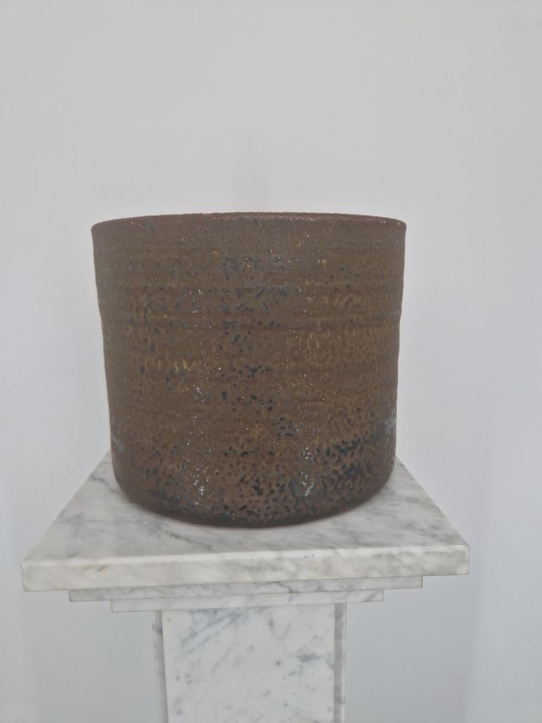 Mobach Utrecht Studio Keramiek Bloempot – Lava Glazuur, Rond, Ophalen of Verzenden, Aardewerk, Nvt