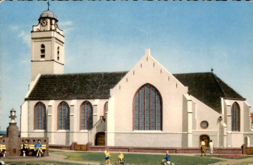 Katwijk, kerk, Verzenden, 1940 tot 1960, Gelopen, Zuid-Holland
