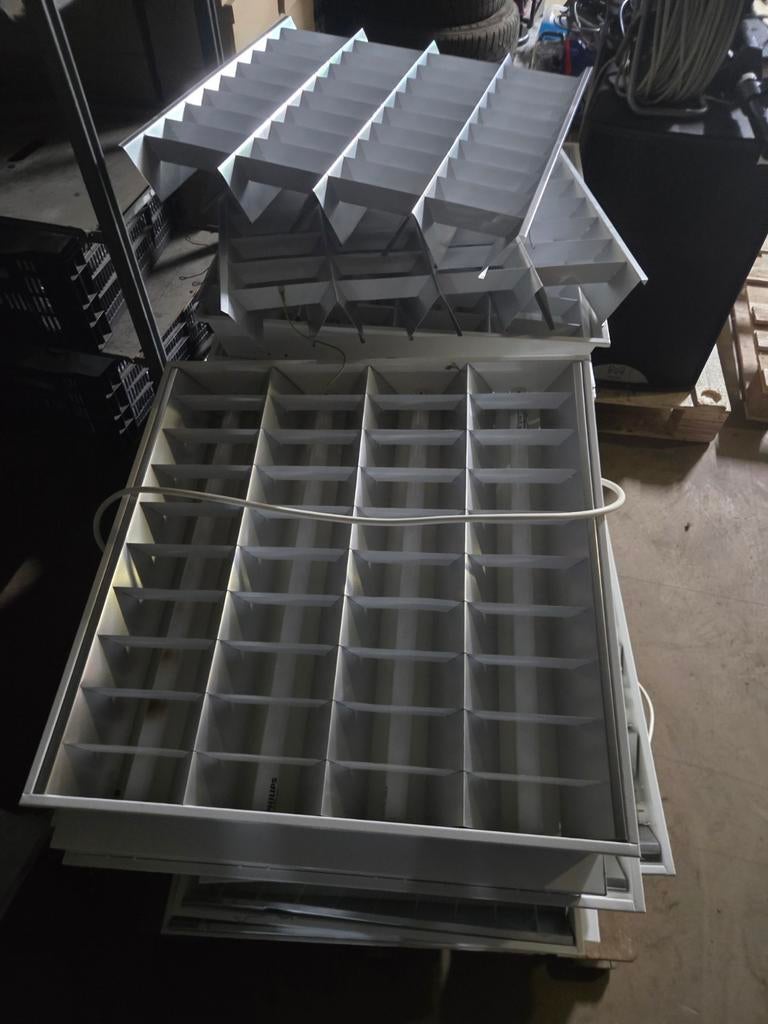 Inleg armaturen 4 x 18W TL met stekker 60x60cm, Ophalen, Minder dan 50 watt