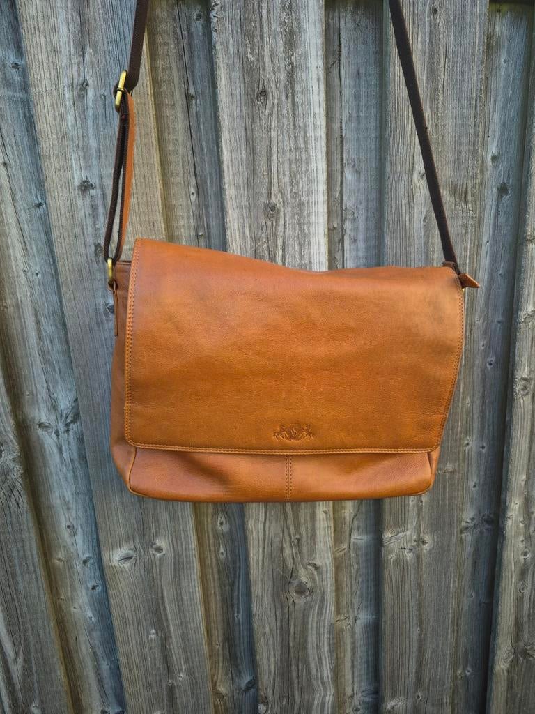 Leren Messenger Bag 15" - SID & VAIN (Model: Spencer) - Vint, Overige merken, Gebruikt, Bruin, Ophalen of Verzenden