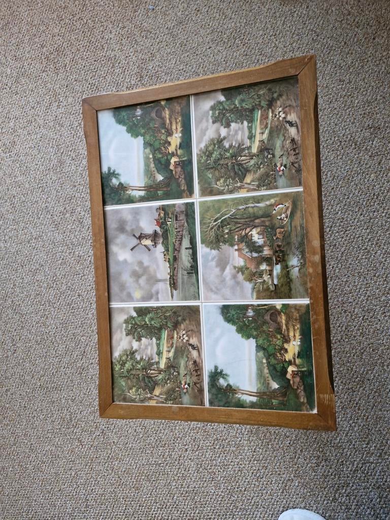 Vintage Tegel Tafel met Landschap, Antiek en Kunst, Antiek | Wandborden en Tegels, Ophalen