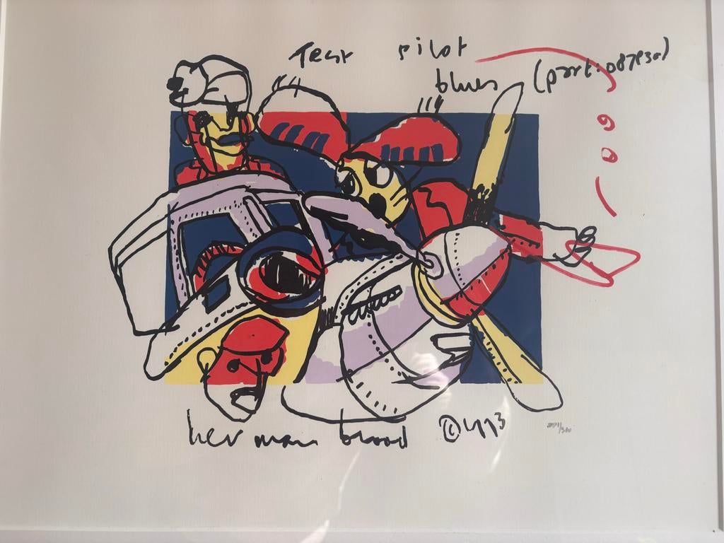 Herman Brood - Test Pilot Blues zeefdruk 281/300, Ophalen