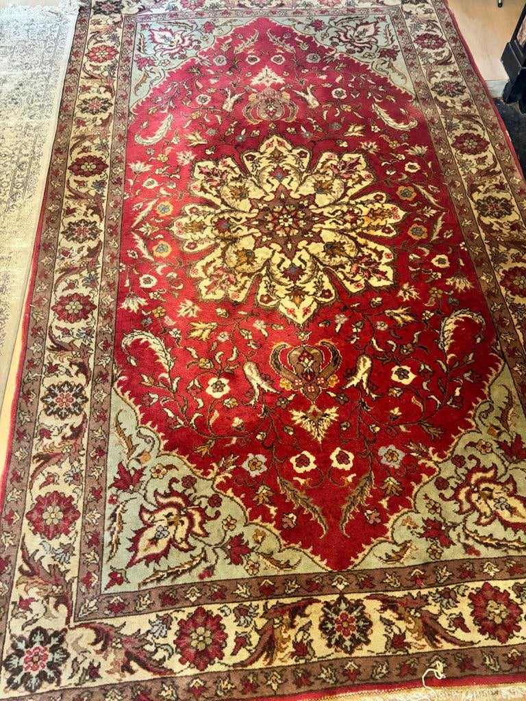 Vintage Perzisch tapijt - Rood met bloemmotief, Ophalen, Gebruikt, 150 tot 200 cm, 200 cm of meer