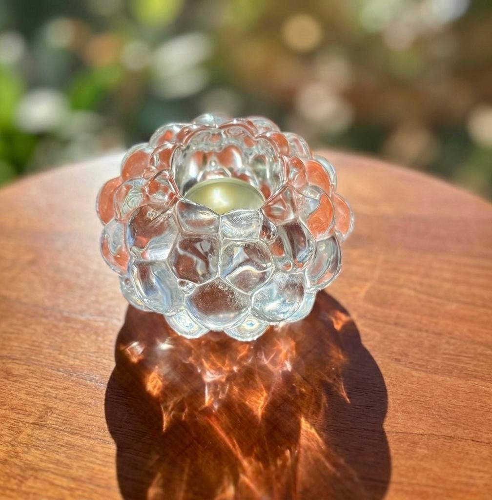 waxinelichthouder Orrefors Raspberry door Anne Nilsson, Ophalen of Verzenden, Zo goed als nieuw, Overige materialen, Minder dan 25 cm