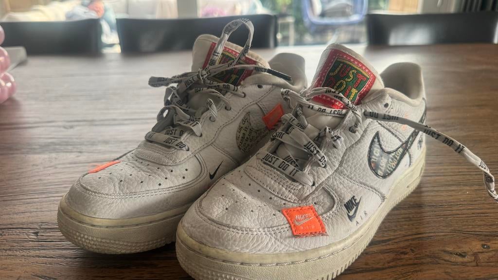 Nike Air Force 1 'Just Do It' - Zo goed als nieuw, Verzenden, Zo goed als nieuw, Wit, Sneakers of Gympen