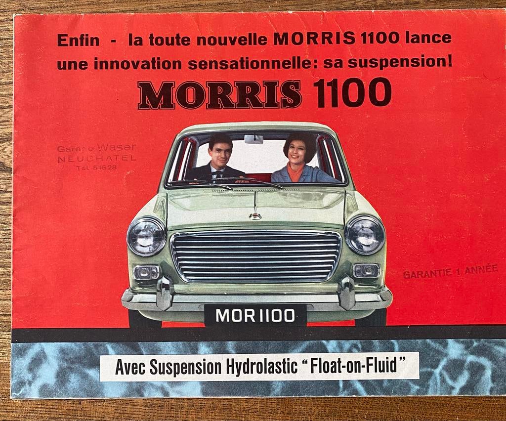 MORRIS 1100 - 1962 puntgave brochure, Ophalen of Verzenden, Zo goed als nieuw, Overige merken