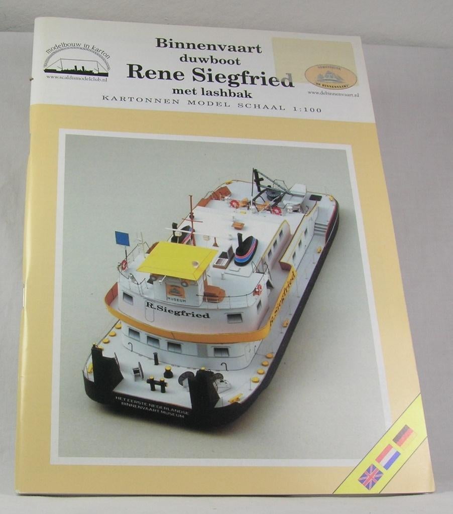 bouwpakket: binnenvaart duwboot "Rene Siegfried" 1:100, Ophalen of Verzenden, Nieuw, 1:50 tot 1:200