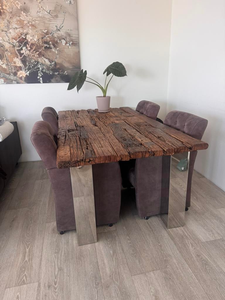 Eet tafel., Huis en Inrichting, Tafels | Eettafels, Ophalen, 50 tot 100 cm, Zo goed als nieuw, 150 tot 200 cm