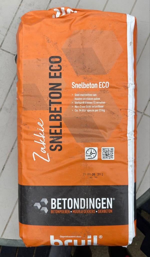 10 zakken snel beton, Ophalen of Verzenden, Nieuw, Beton