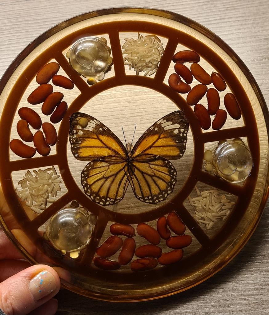 ONDERZETTER VLINDER VINTAGE, Ophalen of Verzenden