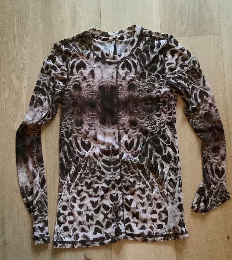 Summum Shirt Medium Tijgerprint Longsleeve, Kleding | Dames, Tops, Maat 38/40 (M), Bruin, Ophalen of Verzenden, Zo goed als nieuw