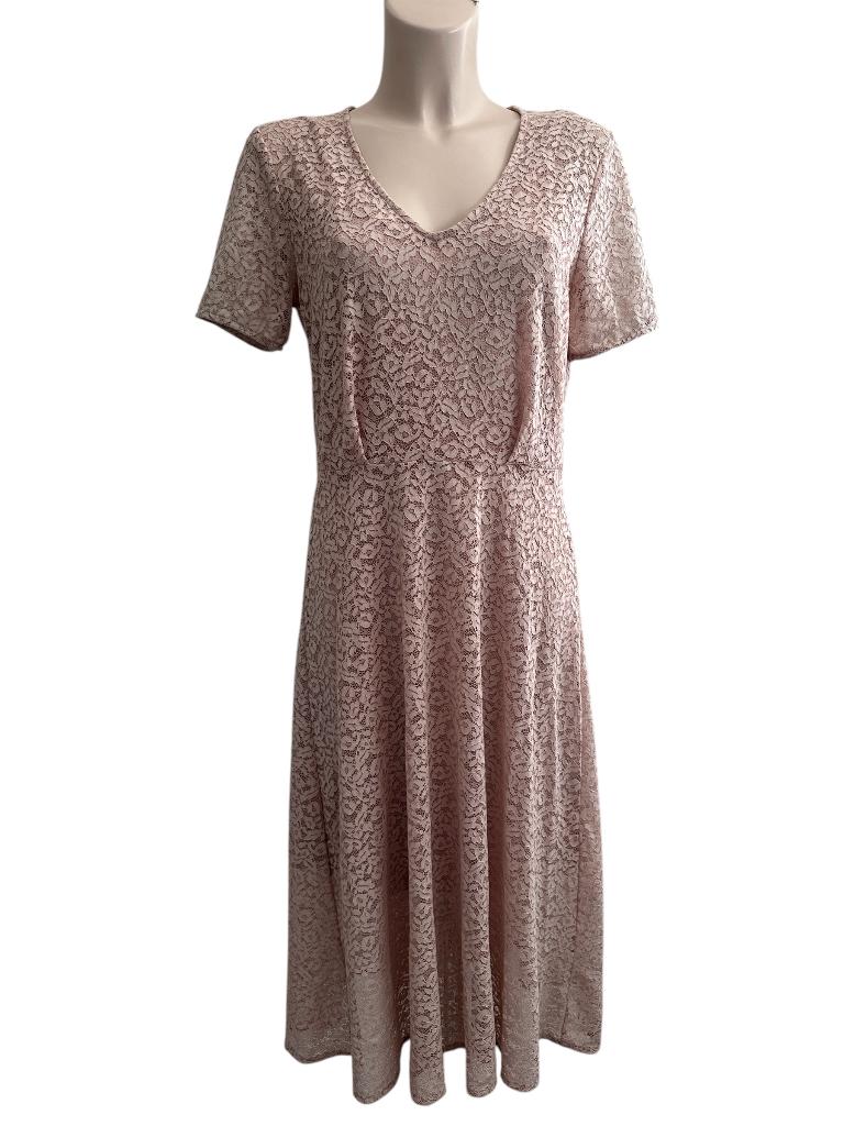 Rosemunde jurk M, Kleding | Dames, Ophalen of Verzenden, Zo goed als nieuw, Roze, Onder de knie