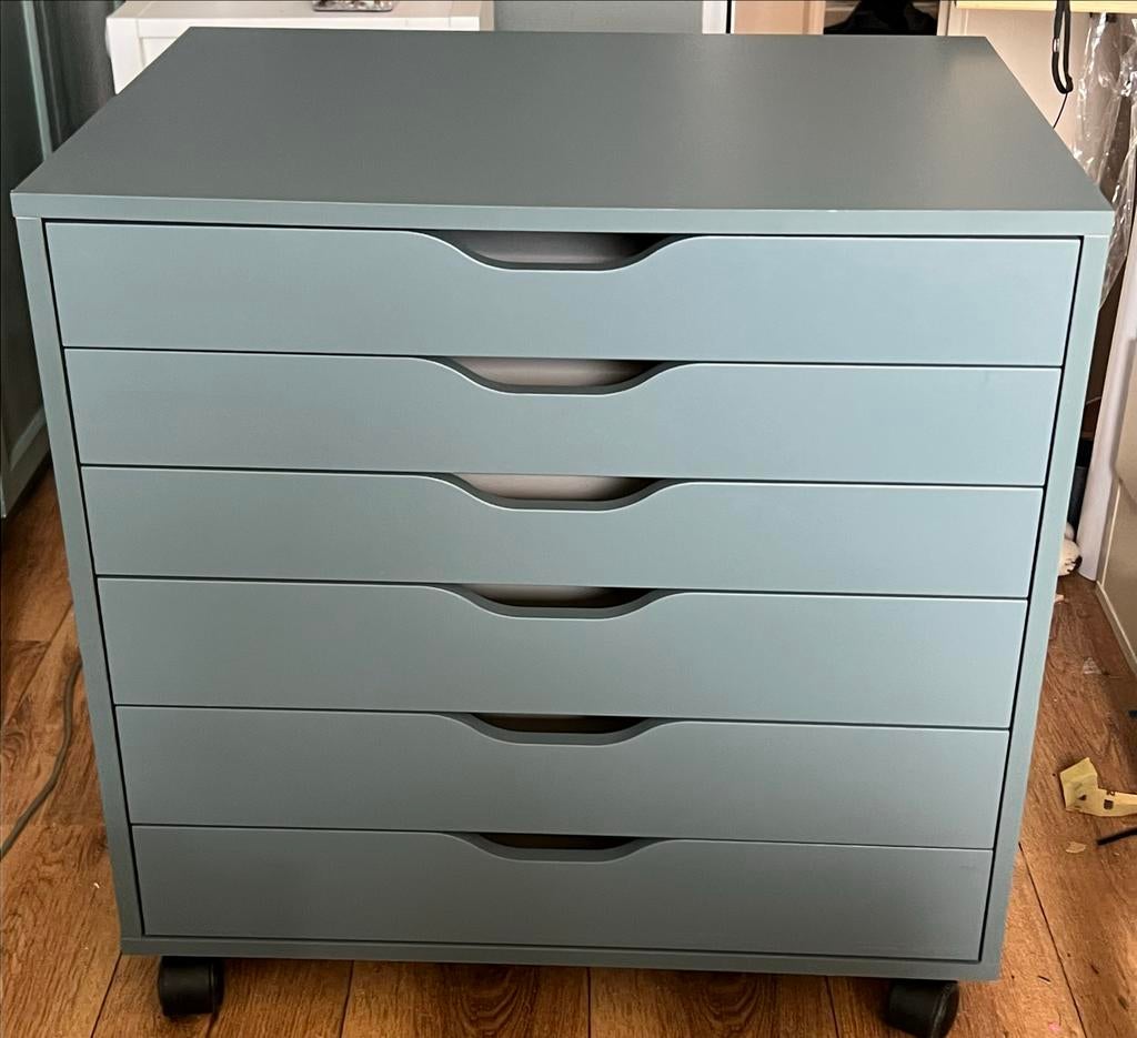 IKEA Alex lade kast met zwenkwielen - Blauw/Groen, Ophalen, Overige materialen, Gebruikt, 5 laden of meer