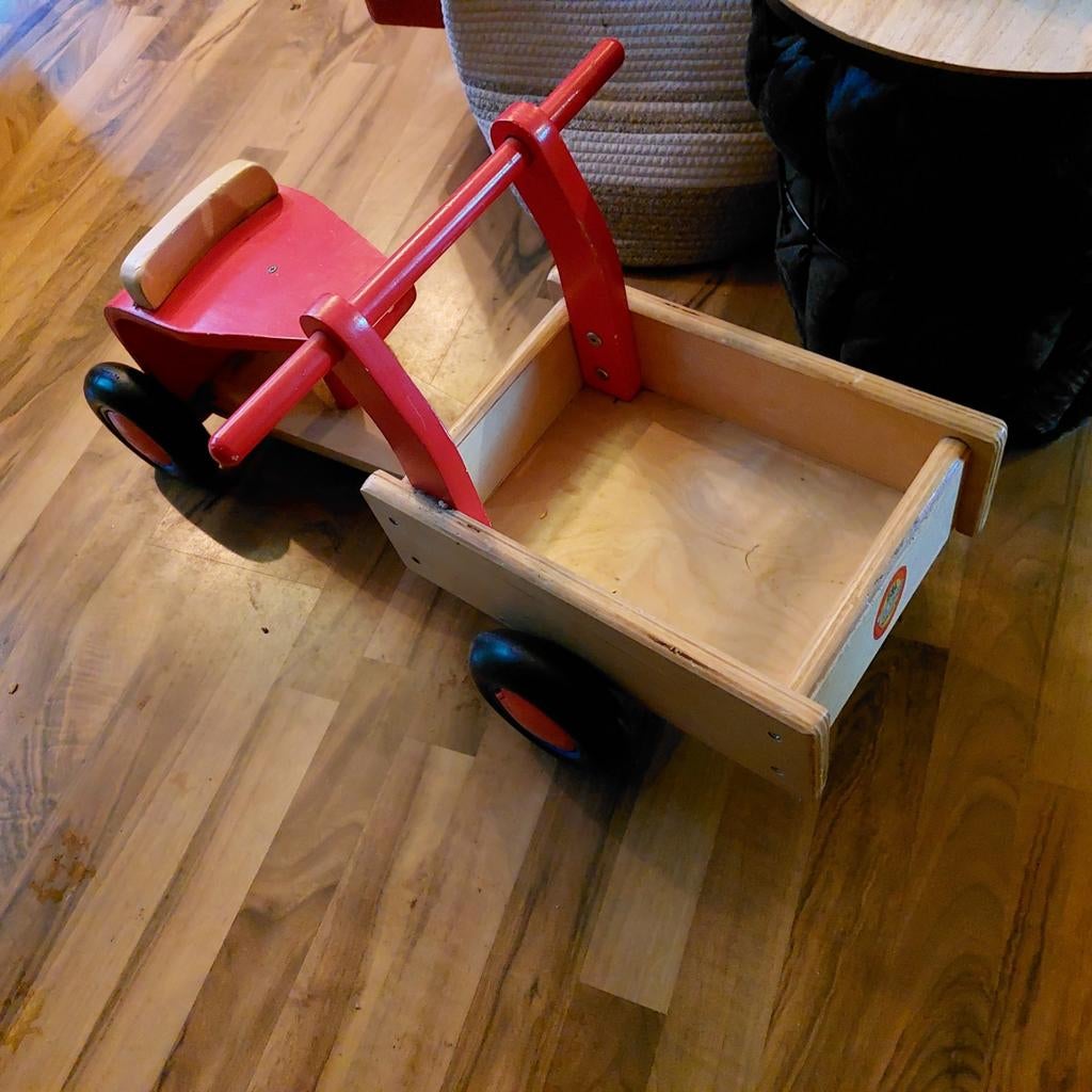 Houten bakfiets loopfiets voor peuters, Ophalen, Gebruikt, Overige merken