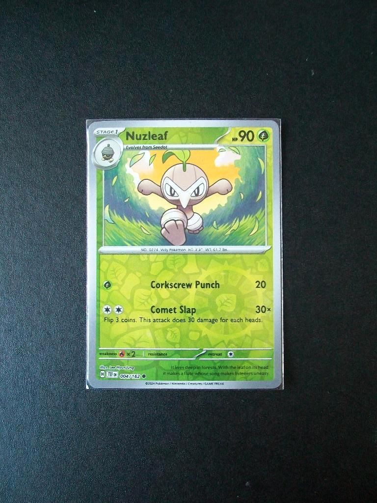 8673: Nieuwe Pokemonkaart holofoil NUZLEAF HP 90 (004/162), Verzenden, Nieuw, Losse kaart, Foil