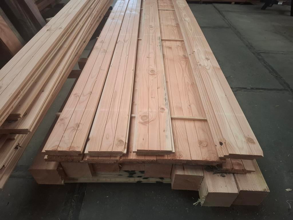 Partij 20 stuks douglas zweeds rabat planken 4 m bezorgen mo, Ophalen, Nieuw, 250 cm of meer, Planken