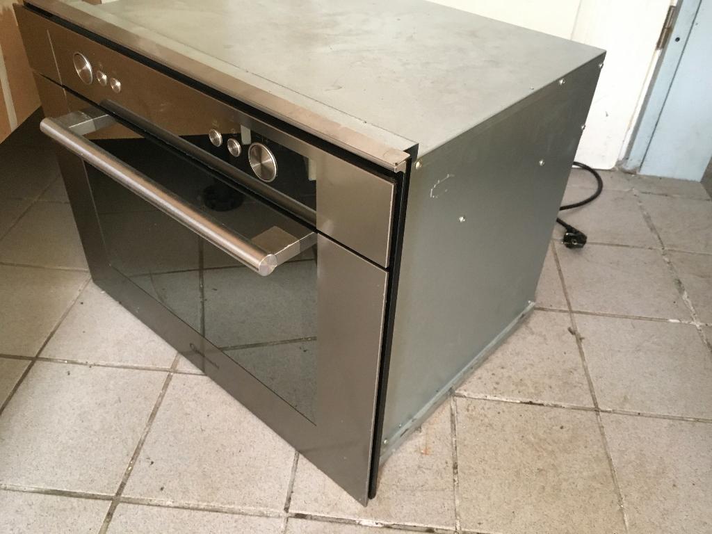 Bauknecht  EMCHE 8144 Inbouw combi magnetron, Gebruikt, Oven met grill, Inbouw, Draaiplateau