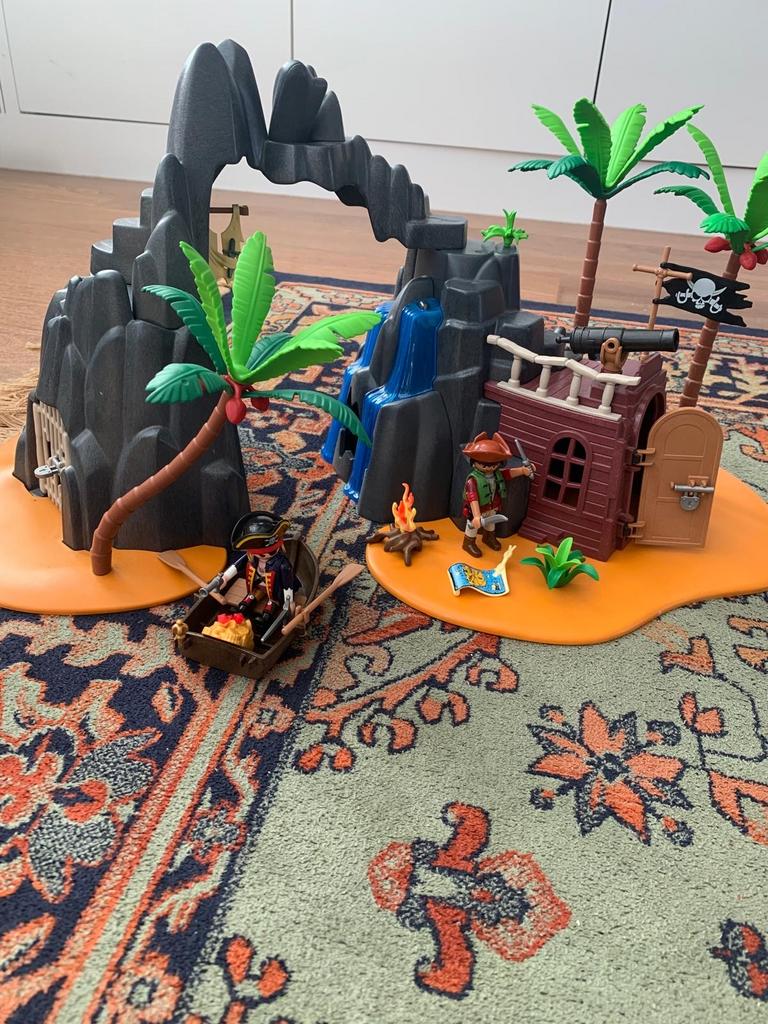 Playmobil Piraten Eiland met Schat en Figuren, Kinderen en Baby's, Speelgoed | Playmobil, Gebruikt, Complete set, Ophalen of Verzenden