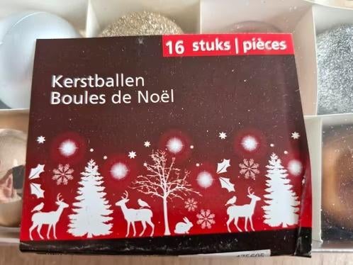 16 stuks Mix rose goud kerstballen 4cm h, Evora, Onbekend, Nieuw, Ophalen of Verzenden