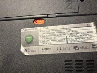 Nette Acer Aspire 5560 15.6 monitor, Computers en Software, Desktop Pc's, Ophalen, Gebruikt, Minder dan 2 Ghz, SSD