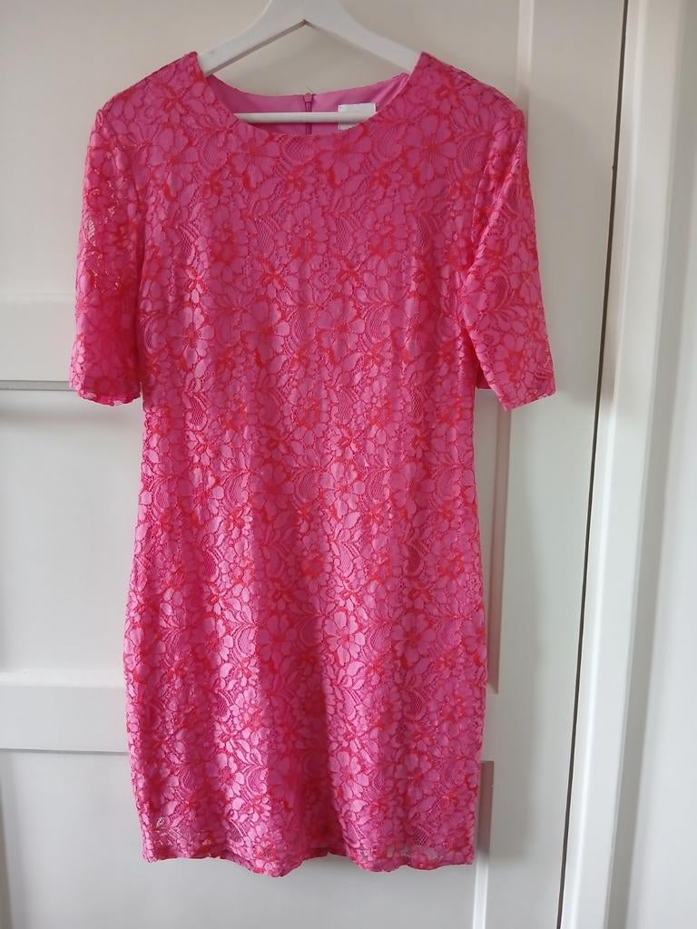 Kanten jurk roze zomerjurkje Saint Tropez S 36, Kleding | Dames, Ophalen of Verzenden, Zo goed als nieuw, Knielengte, Roze