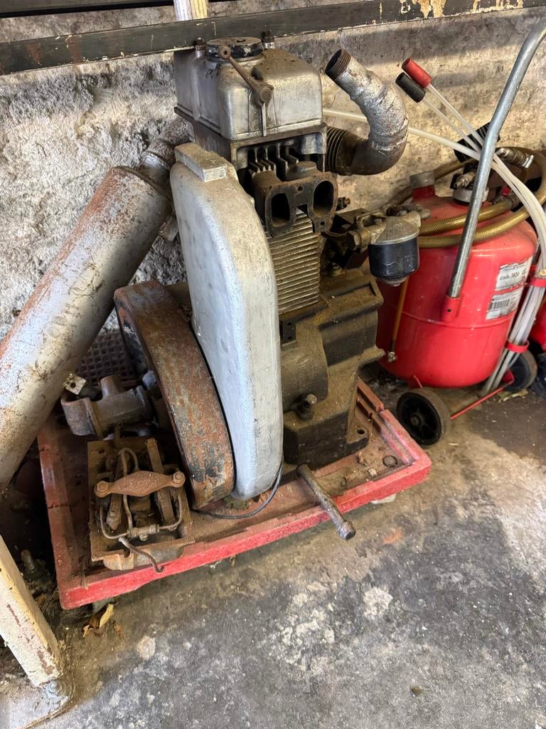 Lister 1 cilinder dieselmotor - Vintage stationaire motor, Ophalen, Gebruikt, Dieselmotor, Minder dan 1400 rpm