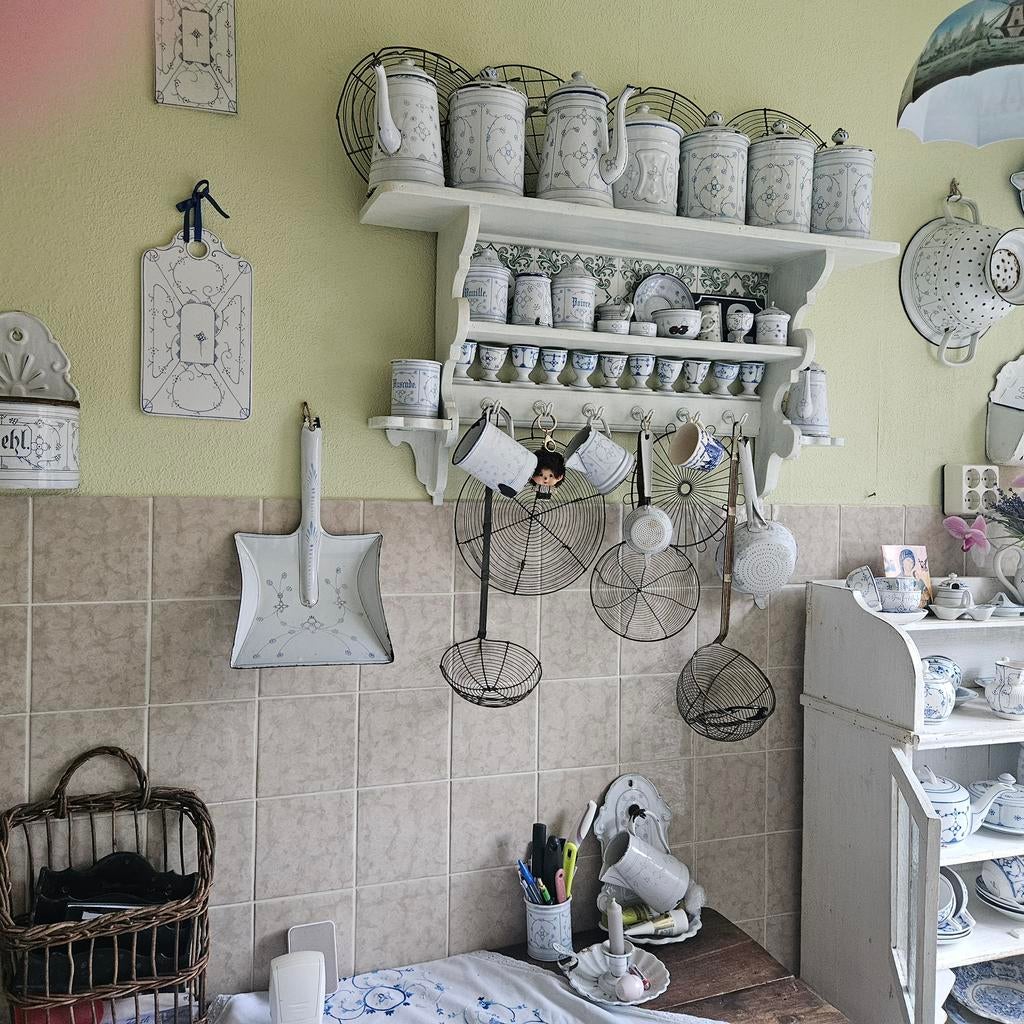 Emaille saks heel veel zie foto’s, Antiek en Kunst, Ophalen of Verzenden