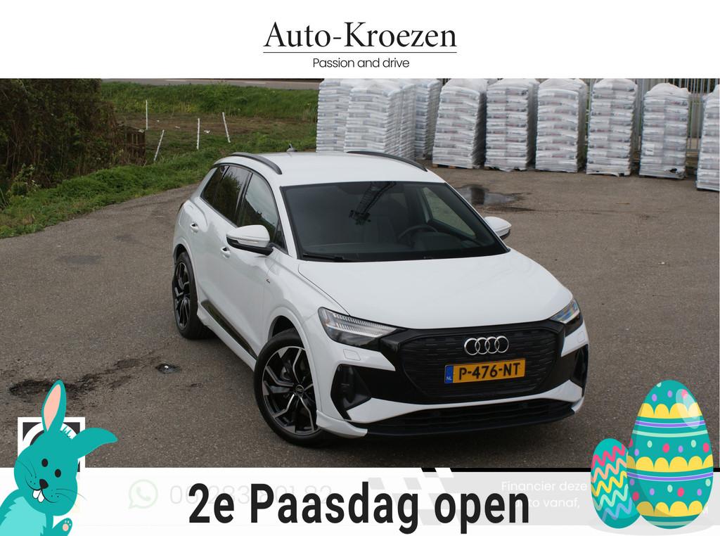 Audi Q4 e-tron 50 quattro Launch edition S Competition 77 kW, Auto's, Audi, Zwart, Parkeercamera, Wit, 1283 min