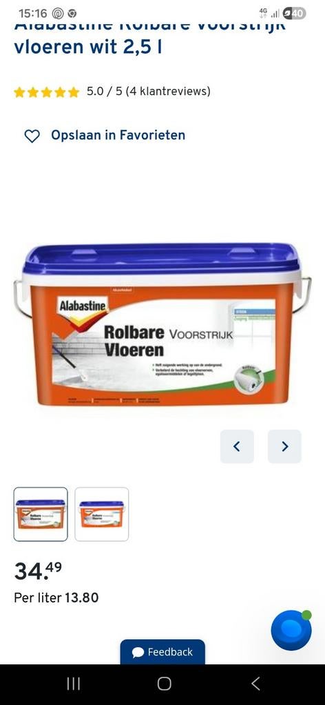 Albastine voorstrijk heb nog 30emmers nieuw, Ophalen of Verzenden, Nieuw, Wit