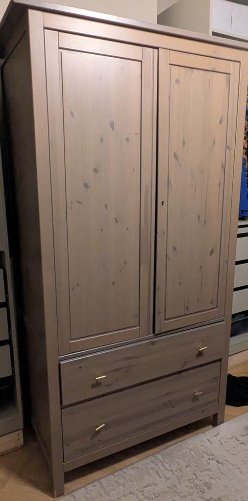 Grijze Hemnes kledingkast, Huis en Inrichting, Kasten | Kledingkasten, 100 tot 150 cm, Grenenhout, Scandinavisch, Zo goed als nieuw