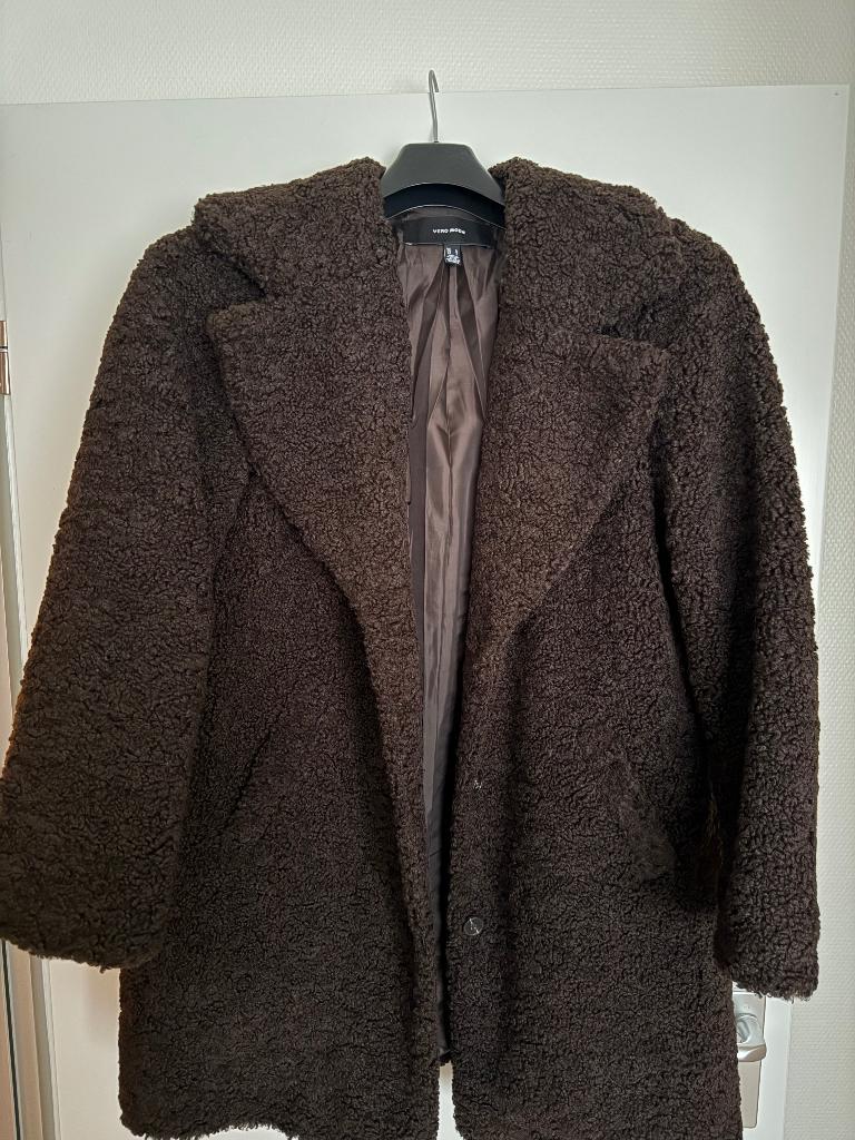 Vero Moda teddy jas, Kleding | Dames, Jassen | Winter, Zo goed als nieuw, Maat 42/44 (L), Bruin, Ophalen of Verzenden