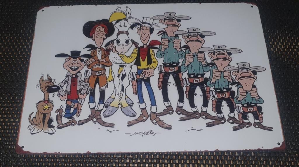 VERZAMELAARSITEM: LUCKY LUKE EN THE DALTONS, Verzamelen, Ophalen of Verzenden, Nieuw, Reclamebord