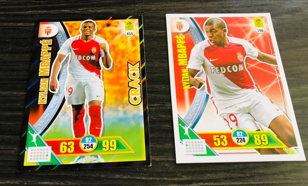 2 Panini Adrenalyn XL 2017/18 Mbappé Rookie Monaco-kaart, Hobby en Vrije tijd, Stickers en Plaatjes, Ophalen of Verzenden, Zo goed als nieuw