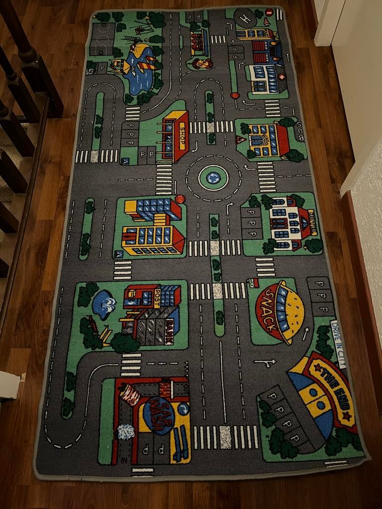 Grote Speelkleed met straten en gebouwen Z.G.A.N. 196x93cm, Ophalen, Zo goed als nieuw