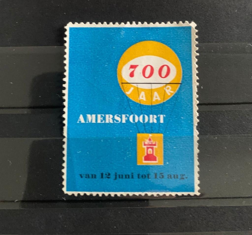 Sluitzegel stads promotie VVV Amersfoort, Postzegels en Munten, Ophalen of Verzenden, Na 1940, Gestempeld