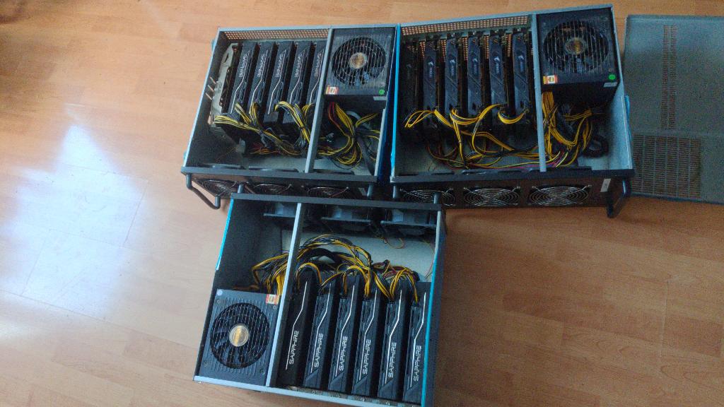 TE KOOP: 3 MINING RIGS MET GPU, Computers en Software, Overige Computers en Software, Gebruikt, Ophalen