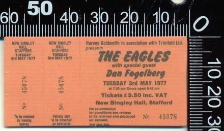 Sticker: Concertkaartje - The Eagles, Ophalen of Verzenden, Zo goed als nieuw, Bedrijf of Vereniging
