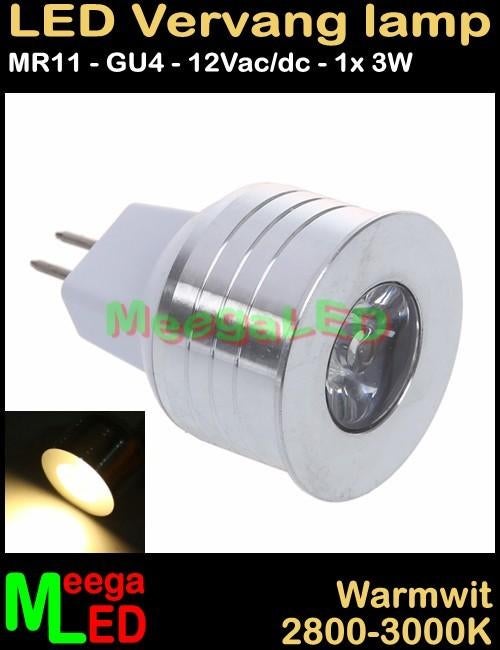 Caravan LED lamp spot MR11 GU4 LEDspot 3 watt 12V - 3W, Caravans en Kamperen, Ophalen of Verzenden, Nieuw
