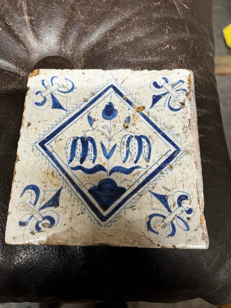 Antieke 1650/1660 Hollandse Tegel - Delfsblauw 17e eeuwse, Antiek en Kunst, Antiek | Wandborden en Tegels, Ophalen of Verzenden