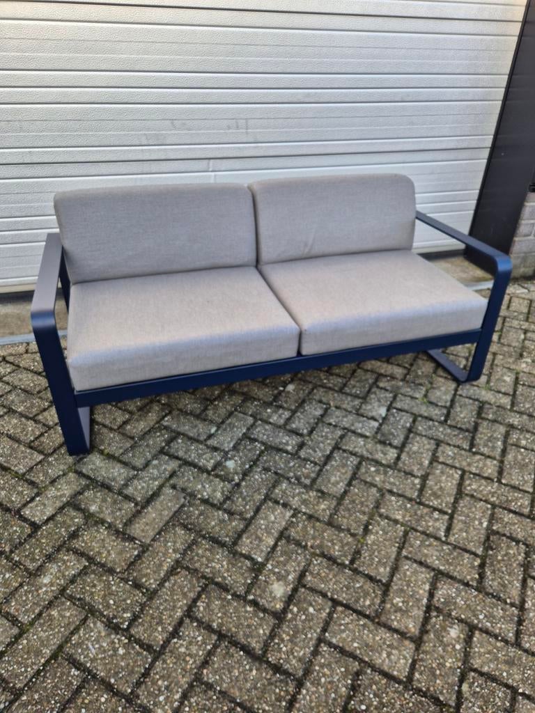 Nieuwe fermob bellevie 2 zits deep blue Taupe kussens, Tuin en Terras, Tuinbanken, Ophalen, Nieuw