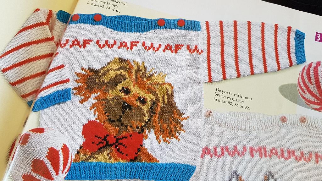 Hondje waf trui breipatroon, Hobby en Vrije tijd, Breien en Haken, Zo goed als nieuw, Breien, Patroon of Boek, Ophalen of Verzenden