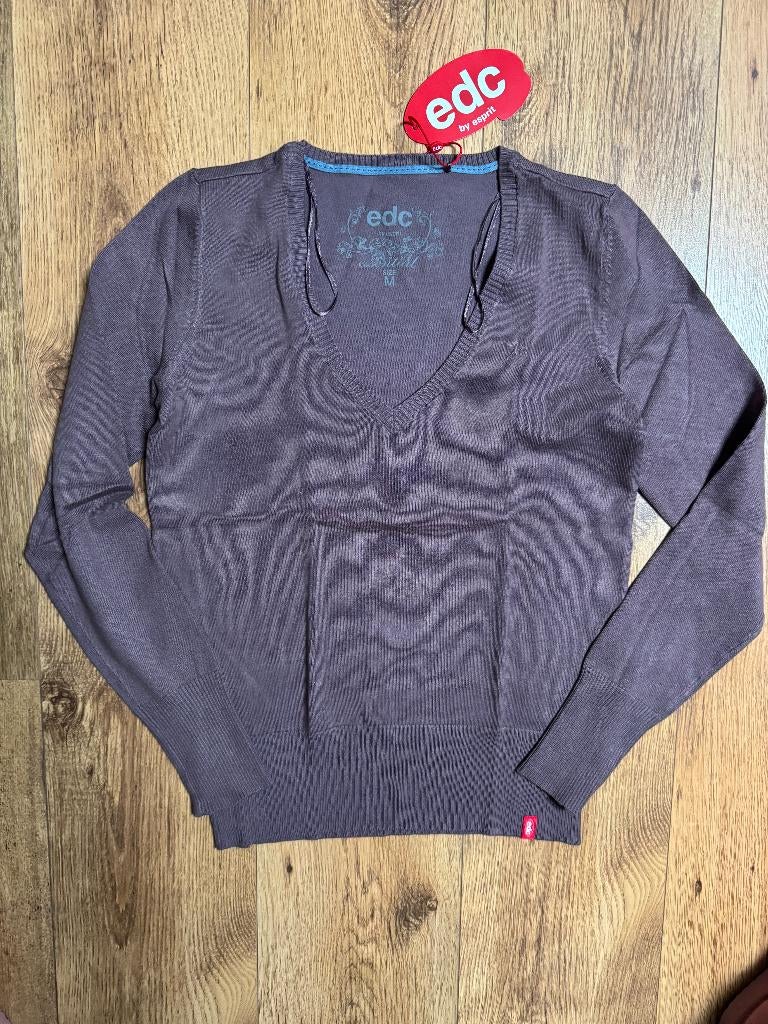 Esprit V-neck trui - aubergine - mt M - nieuw, Ophalen of Verzenden, Nieuw, Maat 38/40 (M), Paars