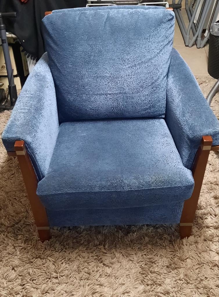 Grange blauwe fauteuils - prijs is voor beide samen, Ophalen, Gebruikt, Klassiek, 75 tot 100 cm