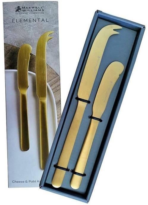 Maxwell & Williams Cheese & Paté Set Gold / Kaas & Paté mes, Ophalen of Verzenden, Nieuw, Rvs of Chroom