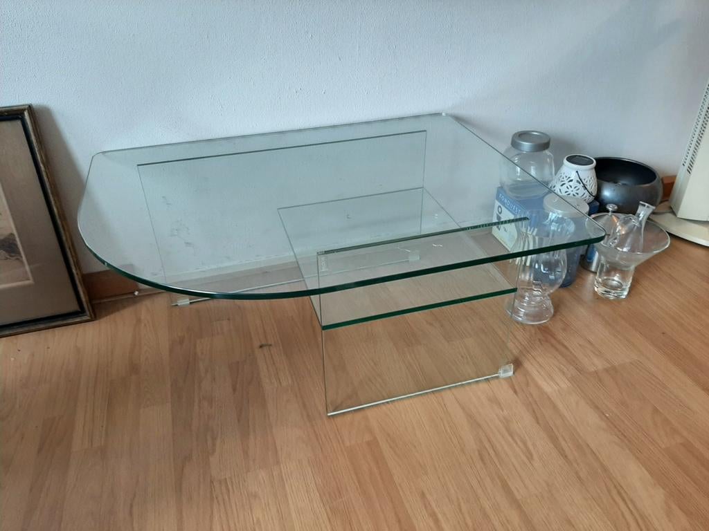 Glazen Tweedeks Salontafel - Stijlvol Design, Ophalen