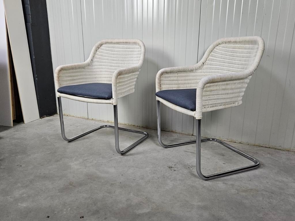 Vintage Italiaanse stoelen Tecta, Huis en Inrichting, Stoelen, Gebruikt, Twee, Wit, Vintage