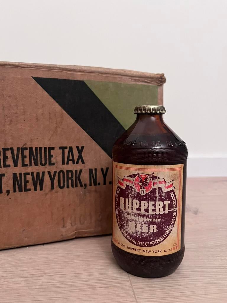 US Bier rantsoen 1944, doos met fles, Ophalen of Verzenden, Landmacht, Amerika